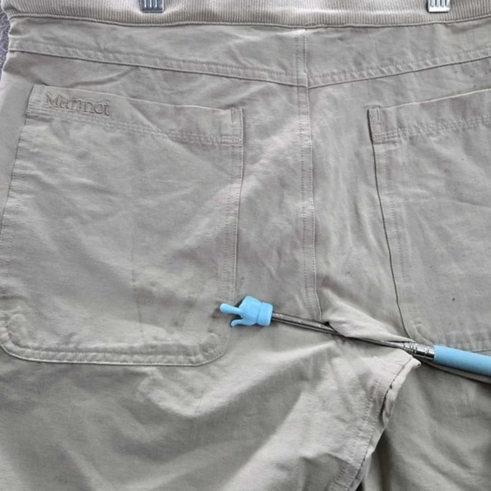 Marmot Women Pants 32 Brown Elastane Nylon Back Pocket Embroidery 30